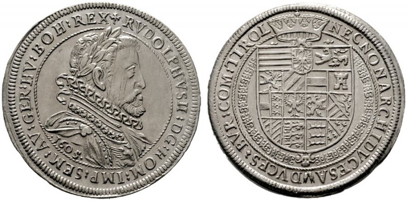  RÖMISCH DEUTSCHES REICH   Rudolf II. 1576-1612   (E) Taler 1605, Hall vzgl.