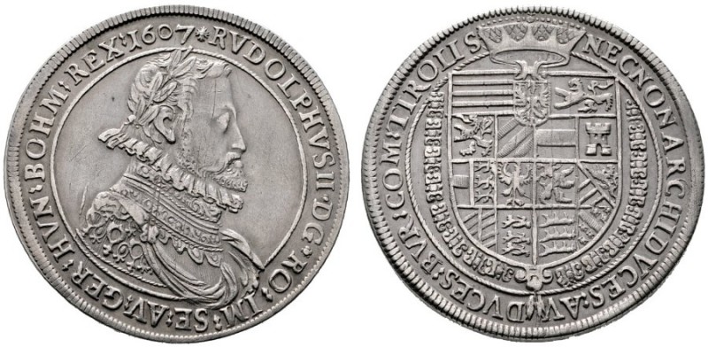  RÖMISCH DEUTSCHES REICH   Rudolf II. 1576-1612   (E) Alchimistentaler 1607, Hal...