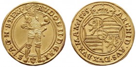  RÖMISCH DEUTSCHES REICH   Rudolf II. 1576-1612   (D) Dukat 1585, Prag (3,47 g)  Gold  vzgl.+