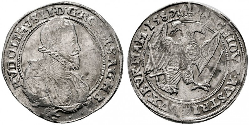  RÖMISCH DEUTSCHES REICH   Rudolf II. 1576-1612   (D) Taler 1587, Kuttenberg s.s...