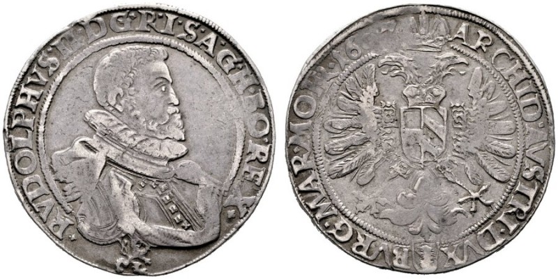  RÖMISCH DEUTSCHES REICH   Rudolf II. 1576-1612   (E) Taler 1607, Budweis; leich...