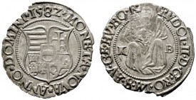  RÖMISCH DEUTSCHES REICH   Rudolf II. 1576-1612   (D) Breitgroschen 1582 KB, Kremnitz; Randausbrüche s.sch.+