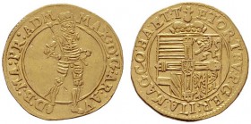  RÖMISCH DEUTSCHES REICH   Erzherzog Maximilian 1590-1618   (D)  - als Hochmeister des Deutschen Ordens. Dukat o.J., Hall (3,40 g)  Gold  s.sch.
