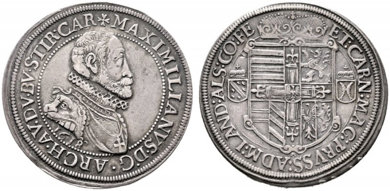  RÖMISCH DEUTSCHES REICH   Erzherzog Maximilian 1590-1618   (D) Taler 1618, Ensi...