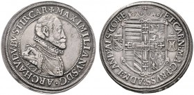  RÖMISCH DEUTSCHES REICH   Erzherzog Maximilian 1590-1618   (D) Taler 1618, Ensisheim; mit Löwenkopfschulter Klemesch:72 s.sch.
