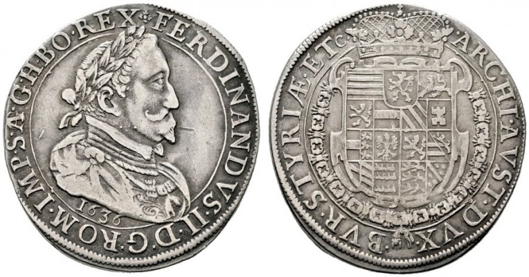  RÖMISCH DEUTSCHES REICH   Ferdinand II. 1619-1637   (D) Taler 1636, Graz f.s.sc...
