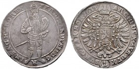  RÖMISCH DEUTSCHES REICH   Ferdinand II. 1619-1637   (E) Taler 1633, Prag; min. Schrötlingsfehler im Rand  R s.sch./f.vzgl.