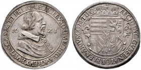  RÖMISCH DEUTSCHES REICH   Erzherzog Leopold (1618)-1625-1632   (D) Taler 1621, Hall; Mit neuer Rücksseite (weglassen der Stiftswappen). Av. kleiner S...