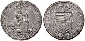  RÖMISCH DEUTSCHES REICH   Erzherzog Leopold (1618)-1625-1632   (D) Taler 1630, Hall; Ohne goldene Vließkette um Wappen f.vzgl.