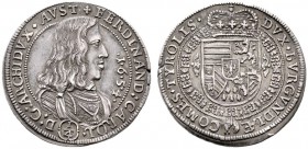  RÖMISCH DEUTSCHES REICH   Erzherzog Ferdinand Karl 1632-1662   (E) 1/4 Taler 1654, Hall; winz. Schrötlingsfehler f.vzgl.