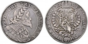  RÖMISCH DEUTSCHES REICH   Ferdinand III. 1637-1657   (E) 1/2 Taler 1639, Joachimstal; Münzmeister: D. Knobloch Hal:Av:1214 var., Rv:1211 var., Rv. kl...