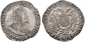  RÖMISCH DEUTSCHES REICH   Ferdinand III. 1637-1657   (D) Taler 1649 KB, Kremnitz vzgl.