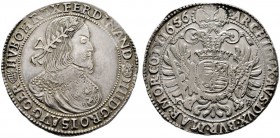  RÖMISCH DEUTSCHES REICH   Ferdinand III. 1637-1657   (D) Taler 1656 KB, Kremnitz s.sch.