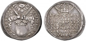  RÖMISCH DEUTSCHES REICH   Leopold I. 1657-1705   (E) 1/6 Taler 1658; auf seine Kaiserwahl in Frankfurt s.sch.+