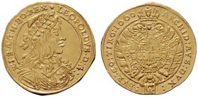  RÖMISCH DEUTSCHES REICH   Leopold I. 1657-1705   (D) Doppeldukat 1660, Wien (6,64 g)  Gold RR f.vzgl.