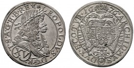  RÖMISCH DEUTSCHES REICH   Leopold I. 1657-1705   (D) XV Kreuzer 1676, Wien; Höllh:76.1.6 vzgl.+