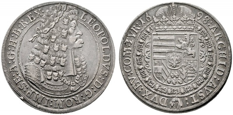  RÖMISCH DEUTSCHES REICH   Leopold I. 1657-1705   (D) Taler 1698, Hall; winz. Ra...
