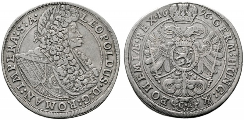  RÖMISCH DEUTSCHES REICH   Leopold I. 1657-1705   (E) Taler 1696 G.E., Prag s.sc...