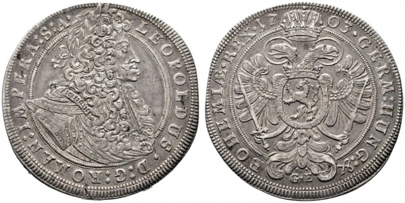  RÖMISCH DEUTSCHES REICH   Leopold I. 1657-1705   (D) Taler 1703 G.E., Prag; win...