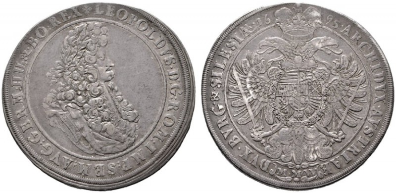  RÖMISCH DEUTSCHES REICH   Leopold I. 1657-1705   (E) Taler 1695 MMW, Breslau  R...
