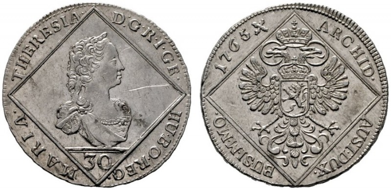  RÖMISCH DEUTSCHES REICH   Maria Theresia 1740-1780   (D) 30 Kreuzer 1765, Prag;...