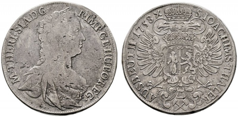  RÖMISCH DEUTSCHES REICH   Maria Theresia 1740-1780   (D) Taler 1758, Prag; Joac...