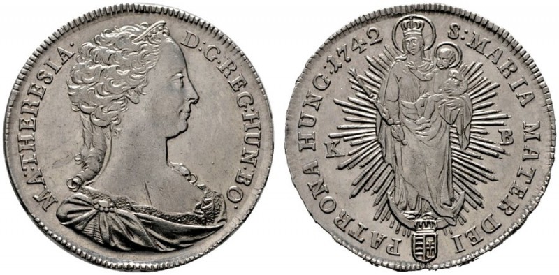  RÖMISCH DEUTSCHES REICH   Maria Theresia 1740-1780   (D) 1/2 Taler 1742 KB, Kre...