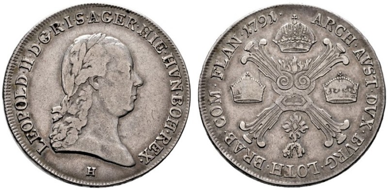 RÖMISCH DEUTSCHES REICH   Leopold II. 1790-1792   (E) 1/2 Kronentaler 1791 H, G...