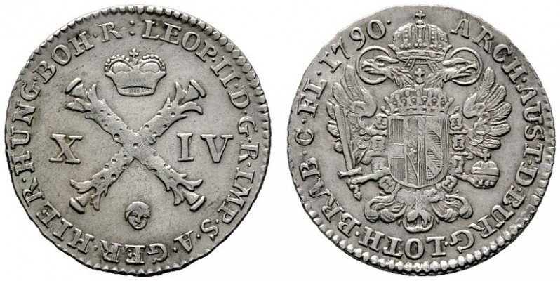  RÖMISCH DEUTSCHES REICH   Leopold II. 1790-1792   (D) XIV Liards 1790, Brüssel ...