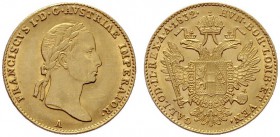  ÖSTERREICHISCHES KAISERREICH   Franz I. (1792)-1806-1835   (B) Dukat 1832 A  Gold  vzgl.