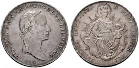  ÖSTERREICHISCHES KAISERREICH   Franz I. (1792)-1806-1835   (D) Taler 1830 A, Wien für Ungarn; Rv. leicht justiert s.sch./f.vzgl.
