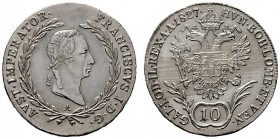  ÖSTERREICHISCHES KAISERREICH   Franz I. (1792)-1806-1835   (D) 10 Kreuzer 1827 A vzgl.