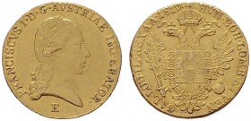  ÖSTERREICHISCHES KAISERREICH   Franz I. (1792)-1806-1835   (B) Dukat 1819 E  Gold  s.sch.