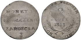  ÖSTERREICHISCHES KAISERREICH   Franz I. (1792)-1806-1835   (D) 2 Zlote 1813; Belagerung von Zamosk s.sch.