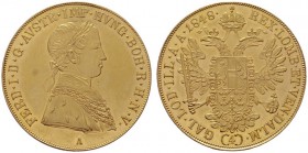  ÖSTERREICHISCHES KAISERREICH   Ferdinand I. 1835-1848   (B) 4 Dukaten 1848 A  Gold  vzgl./f.stplfr.