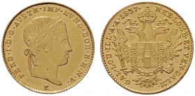  ÖSTERREICHISCHES KAISERREICH   Ferdinand I. 1835-1848   (B) Dukat 1837 E; Rv. winzige Randkerbe  Gold  vzgl.