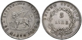  ÖSTERREICHISCHES KAISERREICH   Revolution 1848/1849   (E) 5 Lire 1848 V; Löwe ohne Podest vzgl.