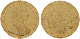  ÖSTERREICHISCHES KAISERREICH   Franz Joseph 1848-1916   (B) 4 Dukaten 1885  Gold  vzgl.