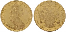 ÖSTERREICHISCHES KAISERREICH   Franz Joseph 1848-1916   (B) 4 Dukaten 1886  Gold  vzgl./f.stplfr.