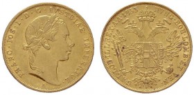  ÖSTERREICHISCHES KAISERREICH   Franz Joseph 1848-1916   (B) Dukat 1853 A  Gold  s.sch.
