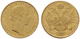  ÖSTERREICHISCHES KAISERREICH   Franz Joseph 1848-1916   (B) Dukat 1859 E  Gold  f.vzgl./vzgl.
