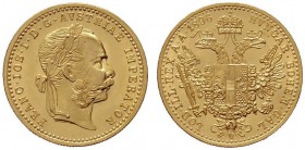  ÖSTERREICHISCHES KAISERREICH   Franz Joseph 1848-1916   (B) Dukat 1896  Gold  stplfr.
