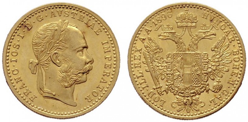  ÖSTERREICHISCHES KAISERREICH   Franz Joseph 1848-1916   (B) Dukat 1896  Gold  v...