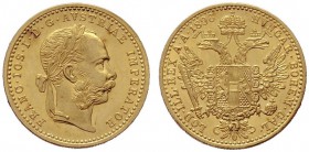  ÖSTERREICHISCHES KAISERREICH   Franz Joseph 1848-1916   (B) Dukat 1896  Gold  vzgl./stplfr.