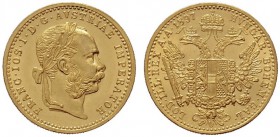  ÖSTERREICHISCHES KAISERREICH   Franz Joseph 1848-1916   (B) Dukat 1897  Gold  f.stplfr.