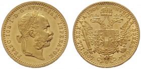  ÖSTERREICHISCHES KAISERREICH   Franz Joseph 1848-1916   (B) Dukat 1904  Gold  vzgl./stplfr.