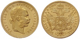  ÖSTERREICHISCHES KAISERREICH   Franz Joseph 1848-1916   (B) Dukat 1906  Gold  stplfr.