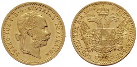  ÖSTERREICHISCHES KAISERREICH   Franz Joseph 1848-1916   (B) Dukat 1906  Gold  vzgl./stplfr.