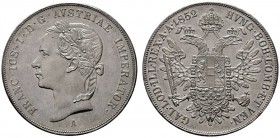  ÖSTERREICHISCHES KAISERREICH   Franz Joseph 1848-1916   (E) Taler 1852 A; Linkskopf Prachtexemplar!  RRR stplfr.