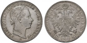  ÖSTERREICHISCHES KAISERREICH   Franz Joseph 1848-1916   (D) Vereinstaler 1858 A; Rand leicht befeilt. vzgl.